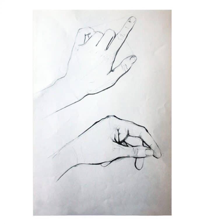 Dibujo de manos a lápiz