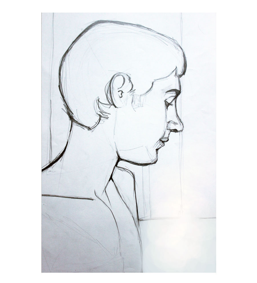 Retrato de hombre, lápiz sobre papel