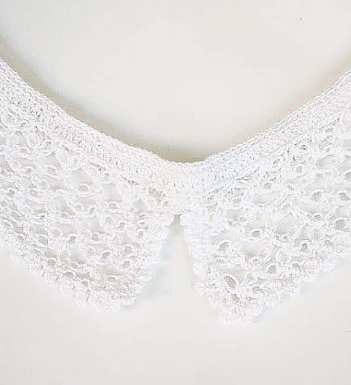 Cuello blanco de crochet hecho a mano, pieza única